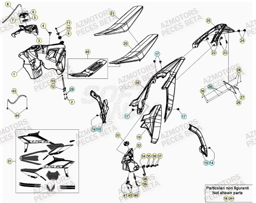 Carenage Arriere BETA Pieces BETA RR 2T 300 - (2021)