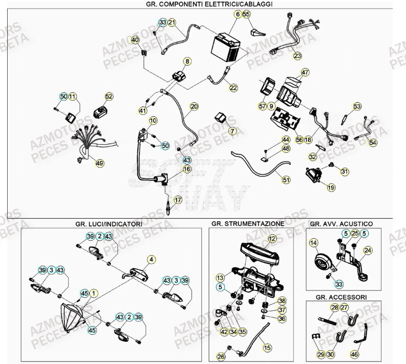 EQUIPEMENT_ELECTRIQUE BETA Pieces BETA RR 2T 300 - (2021)