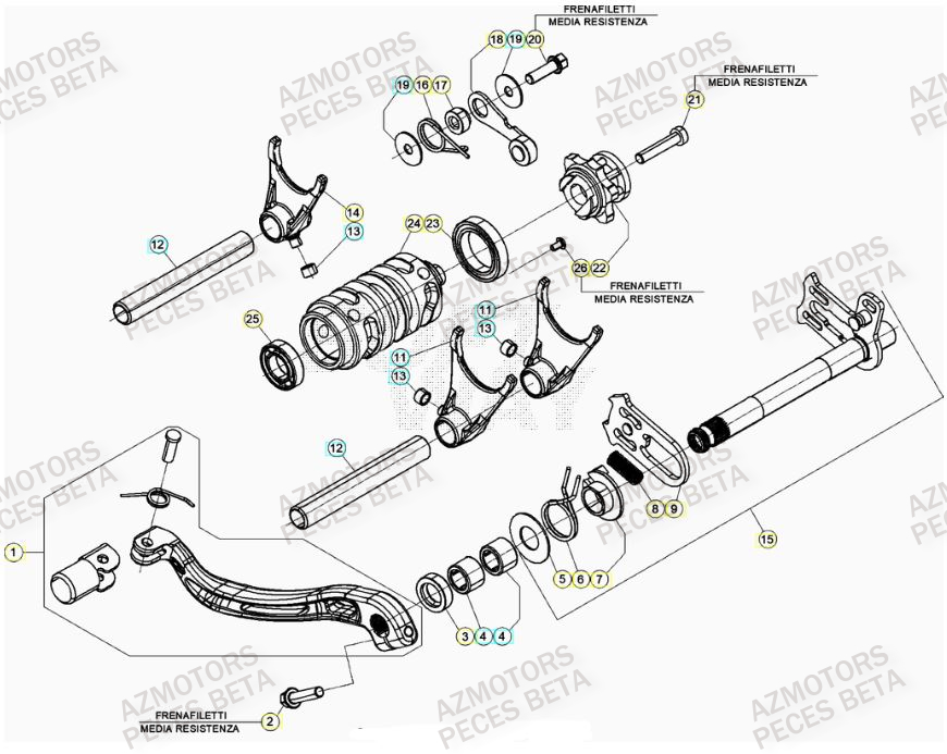 SELECTEUR_DE_VITESSES BETA Pieces BETA RR 2T 300 - (2021)