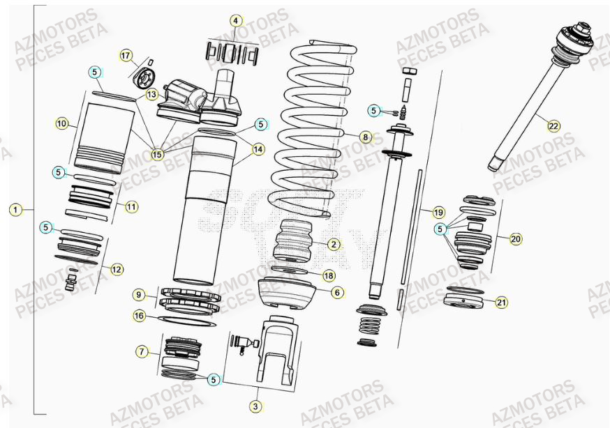 Amortisseur BETA Pieces BETA RR 2T 300 - (2022)