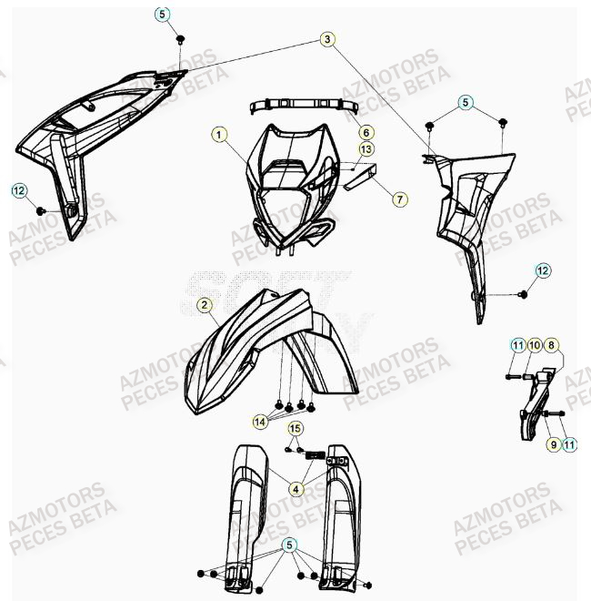 CARENAGE AVANT BETA RR 300 2T 2022