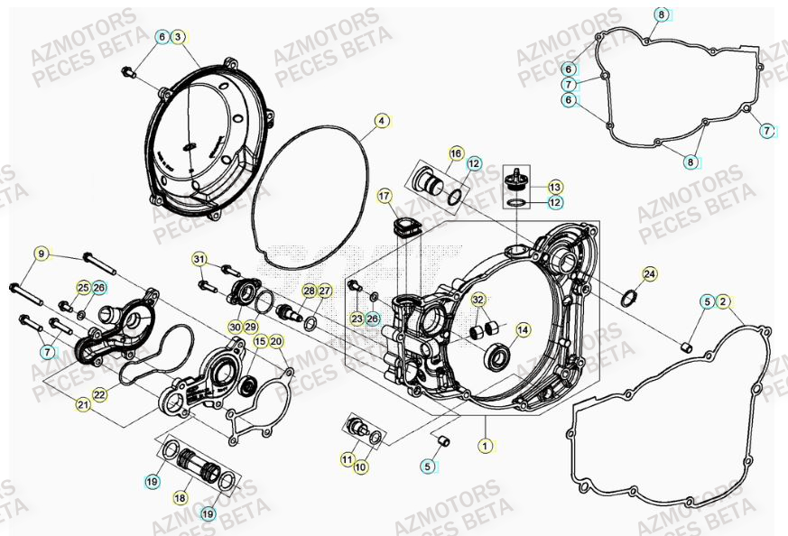 COUVERCLE EMBRAYAGE BETA RR 300 2T 2022