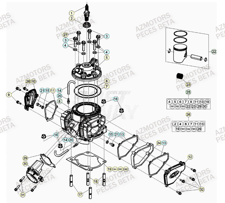 CYLINDRE BETA Pieces BETA RR 2T 300 - (2022)