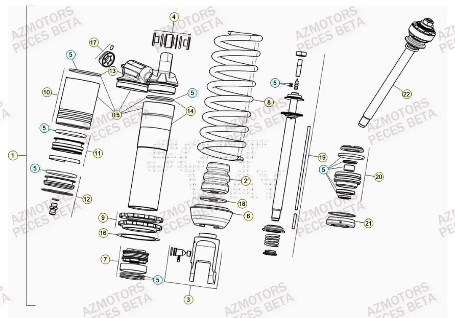 Amortisseur BETA Pieces BETA RR 2T 300 - (2023)