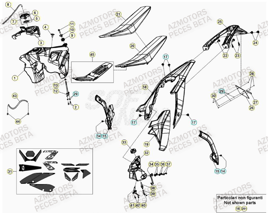 Carenage Arriere BETA Pieces BETA RR 2T 300 - (2023)