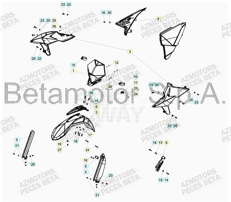 Carenage Avant BETA Pieces BETA RR 2T 300 HOLCOMBE REPLICA - (2019)