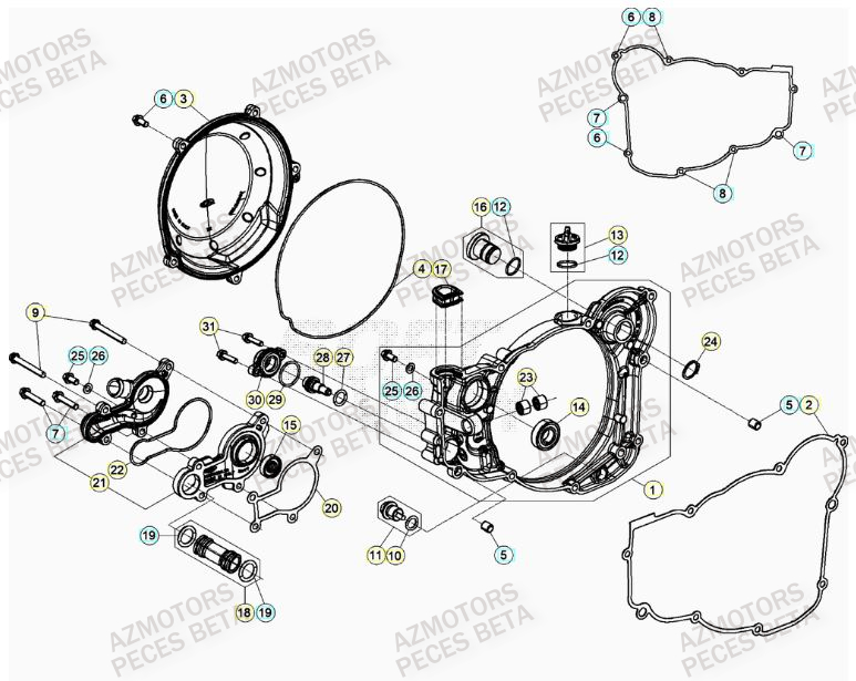 COUVERCLE EMBRAYAGE BETA RR 300 HOLCOMBE MY19