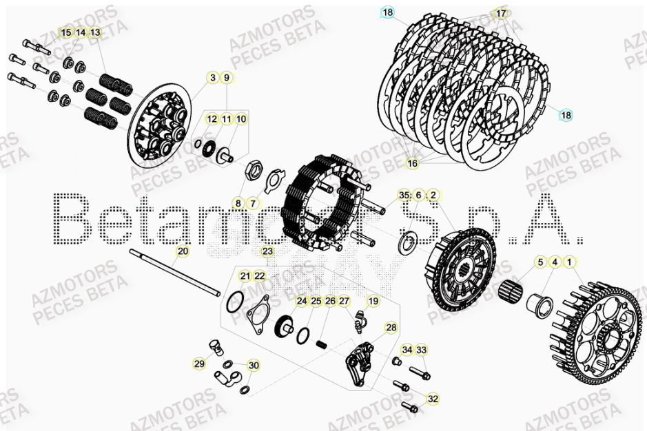 Embrayage BETA Pieces BETA RR 2T 300 HOLCOMBE REPLICA - (2019)