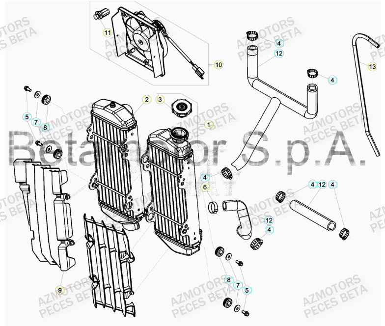 Radiateur BETA Pieces BETA RR 2T 300 HOLCOMBE REPLICA - (2019)