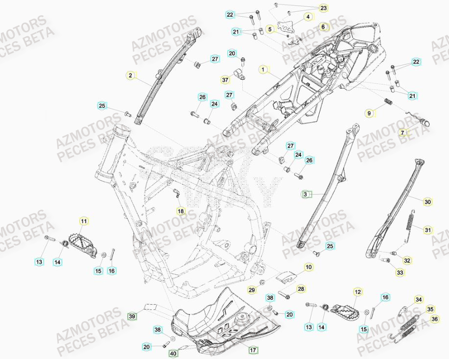 ACCESSOIRES_DU_CHASSIS BETA Pieces BETA RR 2T 300 RACING - (2015)