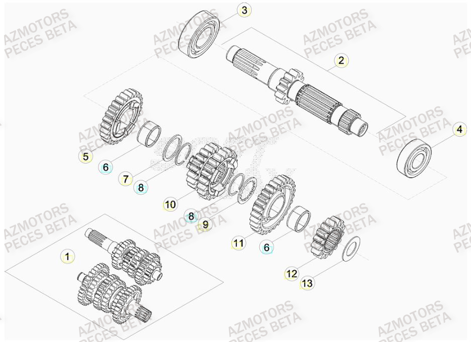 BOITE_A_VITESSES BETA Pieces BETA RR 2T 300 RACING - (2015)