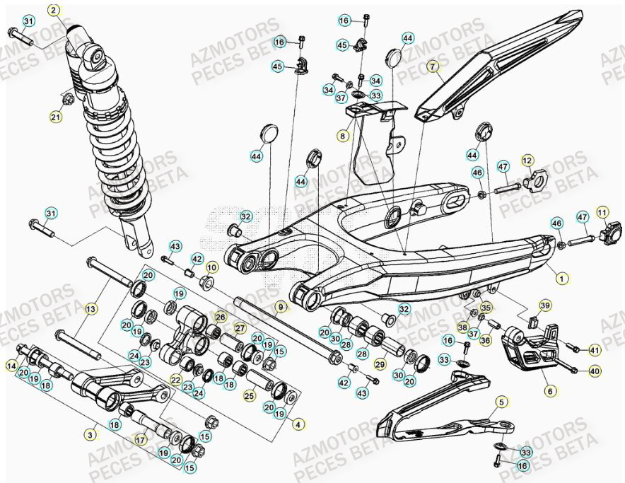 Bras Oscillant BETA Pieces BETA RR 2T 300 RACING - (2015)