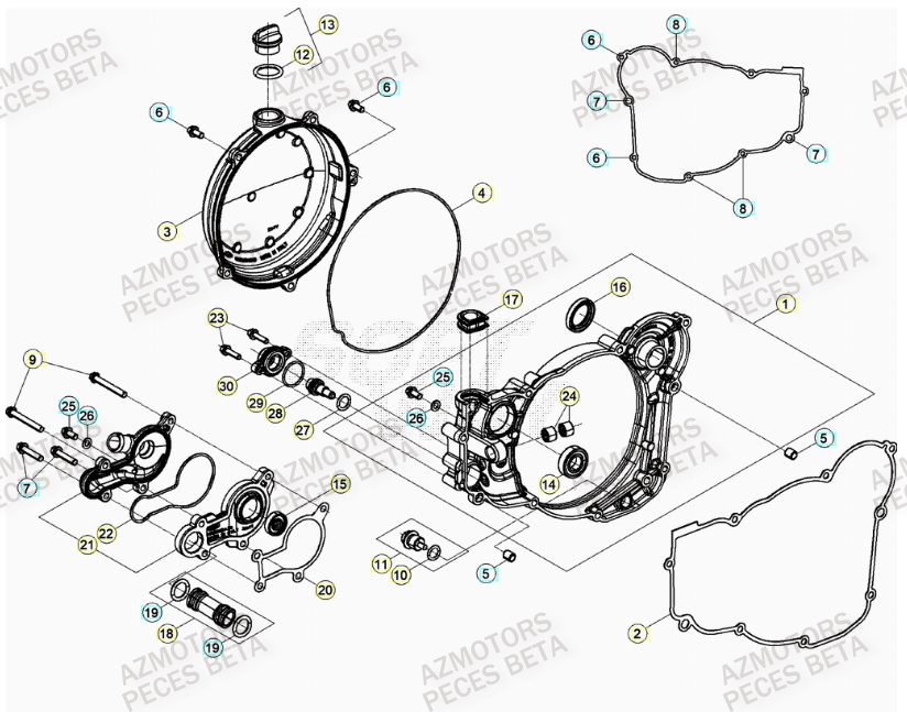 Couvercle Embrayage BETA Pieces BETA RR 2T 300 RACING - (2015)