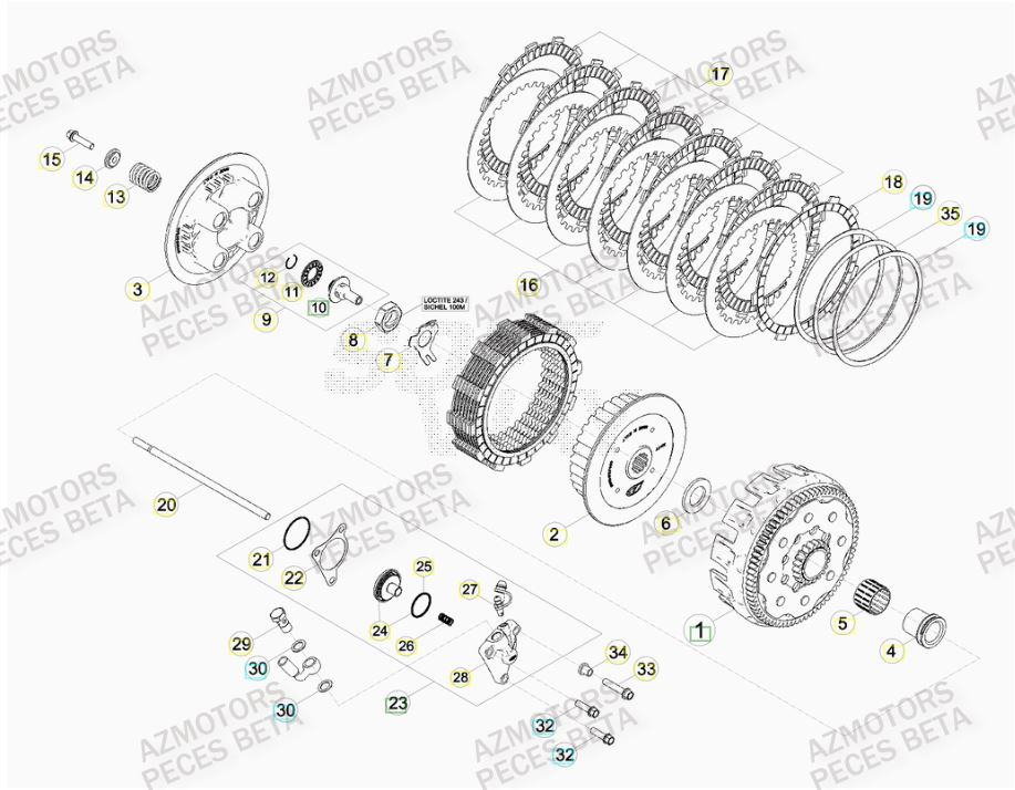 Embrayage BETA Pieces BETA RR 2T 300 RACING - (2015)