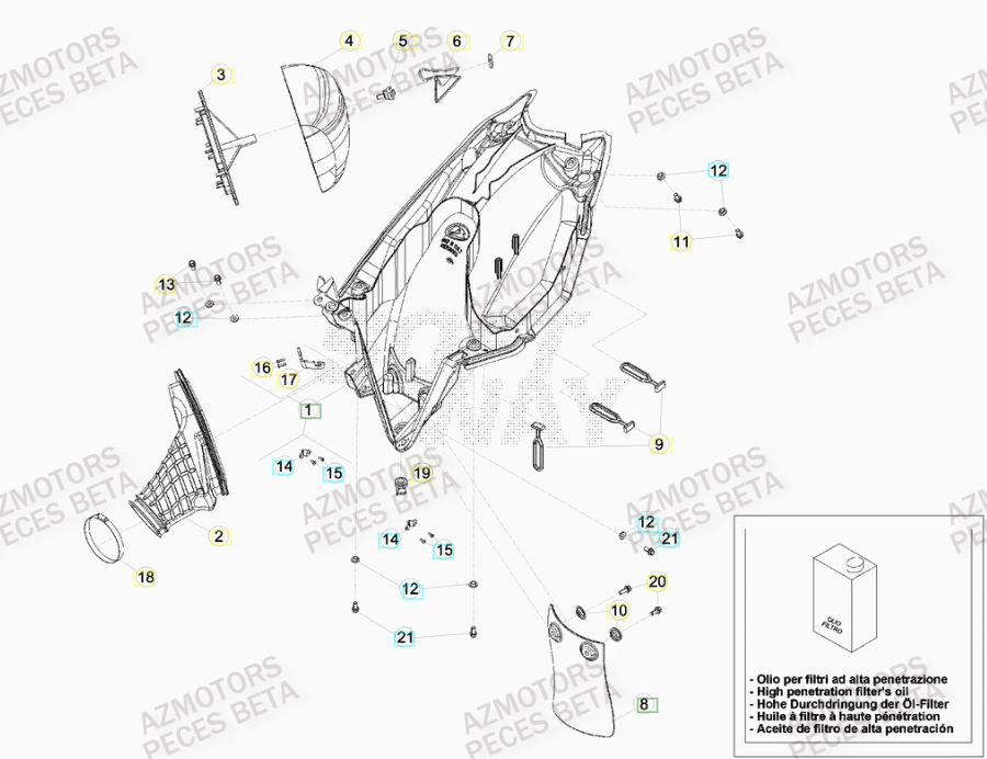 Filtre A Air BETA Pieces BETA RR 2T 300 RACING - (2015)