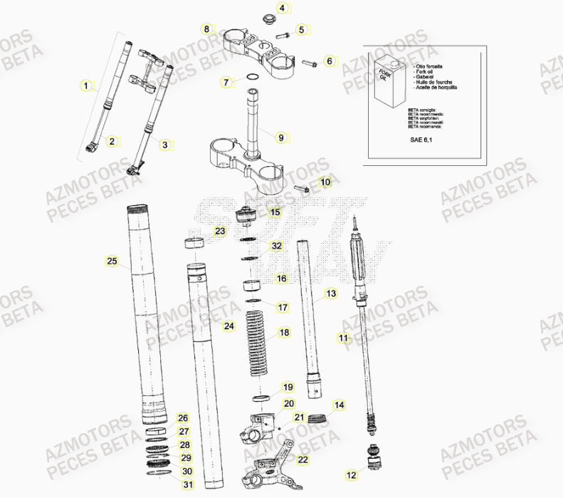 Fourche BETA Pieces BETA RR 2T 300 RACING - (2015)