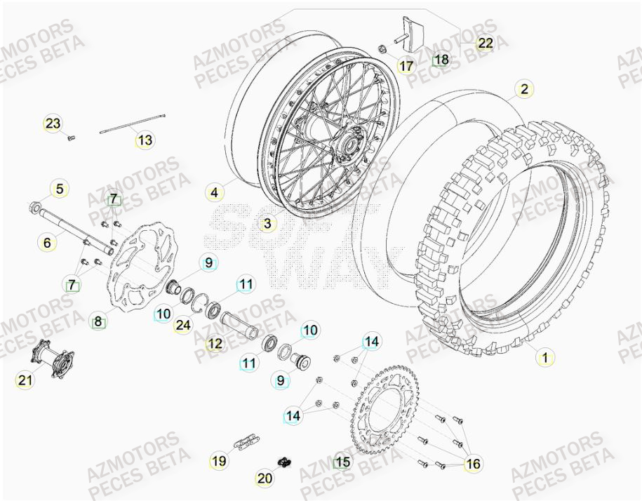 Roue Arriere BETA Pieces BETA RR 2T 300 RACING - (2015)