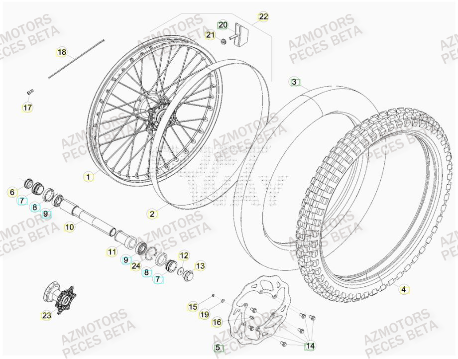 BOUCHON PIVOT ROUE BETA pour ROUE AVANT de RR 300 RACING MY15