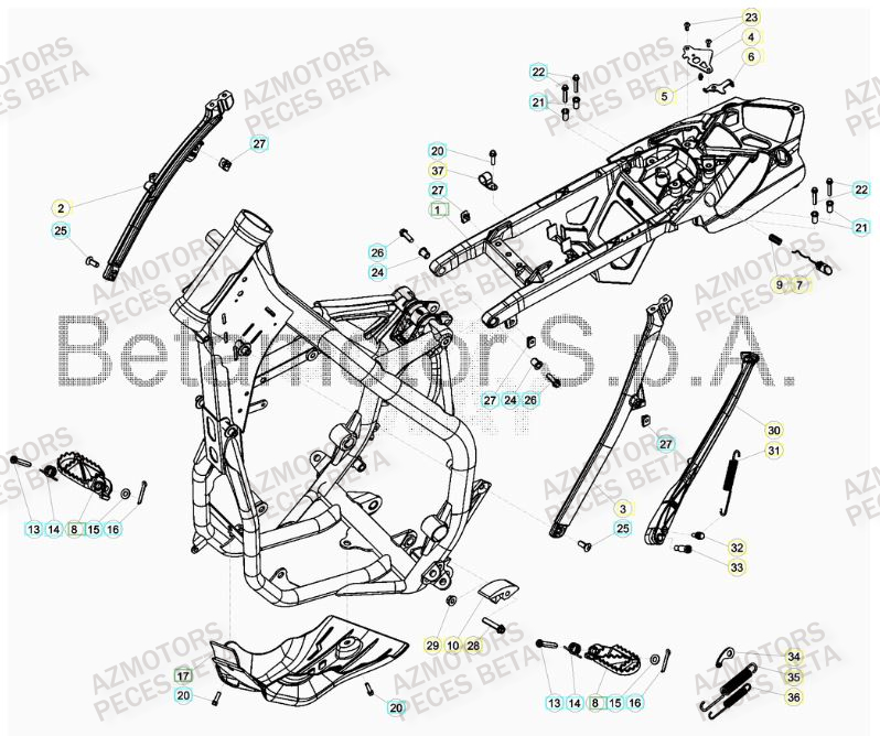 ACCESSOIRES_DU_CHASSIS BETA Pieces BETA RR 2T 300 RACING - (2017)