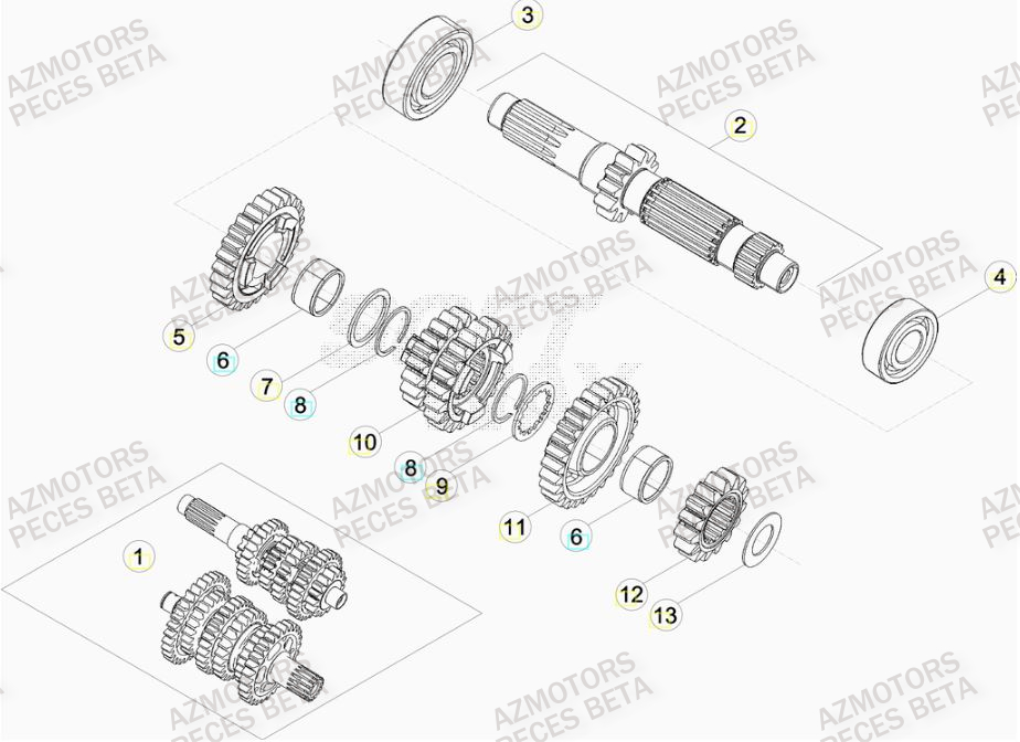 BOITE_A_VITESSES BETA Pieces BETA RR 2T 300 RACING - (2017)