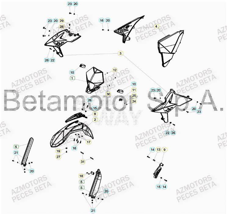 Carenage Avant BETA Pieces BETA RR 2T 300 RACING - (2017)