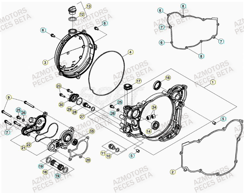 Couvercle Embrayage BETA Pieces BETA RR 2T 300 RACING - (2017)