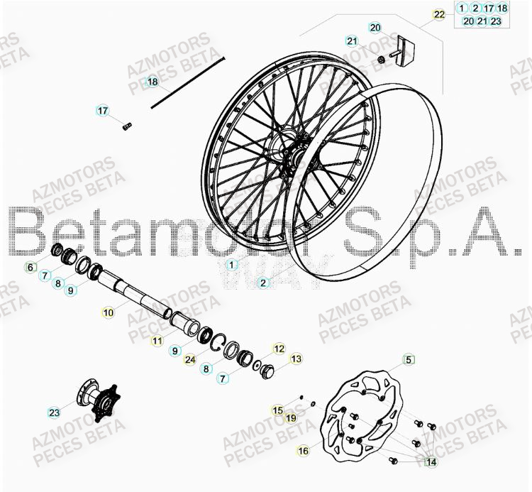 BOUCHON PIVOT ROUE BETA pour ROUE AVANT de RR 300 RACING MY17