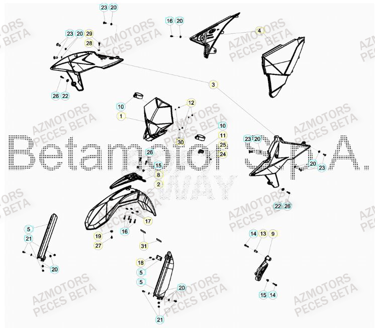 Carenage Avant BETA Pieces BETA RR 2T 300 RACING - (2019)