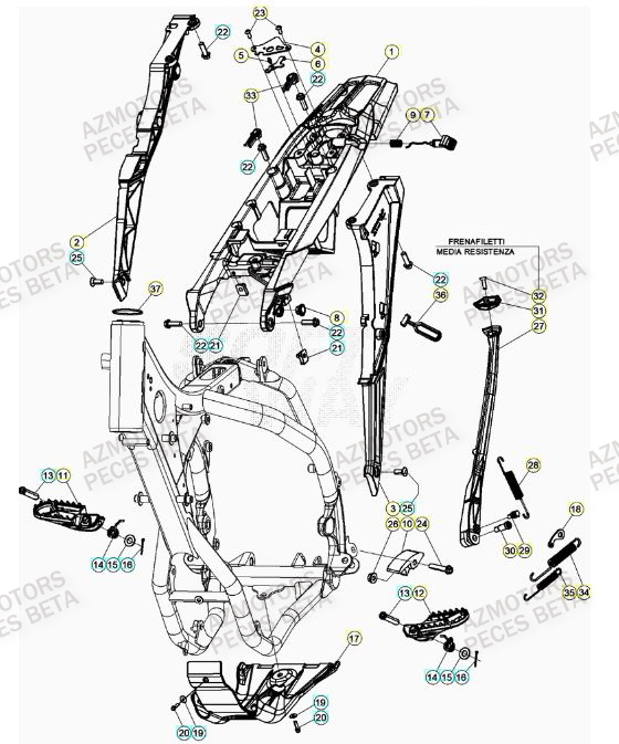 ACCESSOIRES_DU_CHASSIS BETA Pieces BETA RR 2T 300 RACING - (2020)