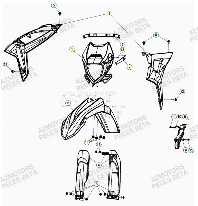 Carenage Avant BETA Pieces BETA RR 2T 300 RACING - (2020)