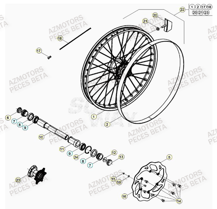 ROUE_AVANT BETA Pieces BETA RR 2T 300 RACING - (2020)