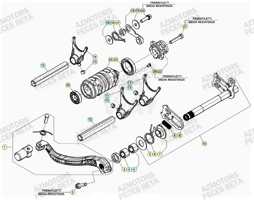 SELECTEUR_DE_VITESSES BETA Pieces BETA RR 2T 300 RACING - (2020)