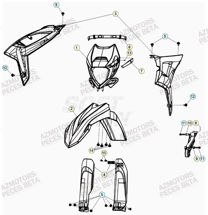 Carenage Avant BETA Pieces BETA RR 2T 300 RACING - (2021)