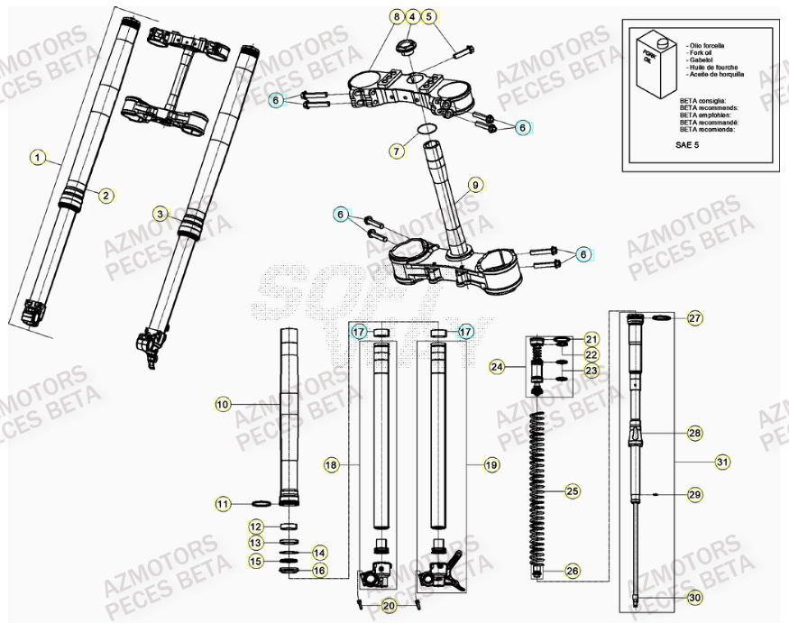 Fourche BETA Pieces BETA RR 2T 300 RACING - (2021)