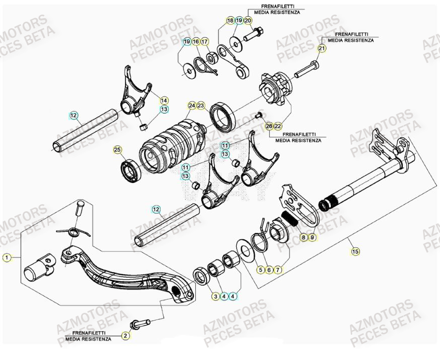 SELECTEUR_DE_VITESSES BETA Pieces BETA RR 2T 300 RACING - (2021)