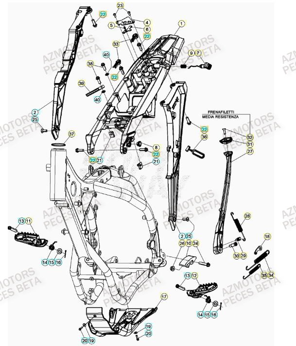 Accessoires Du Chassis BETA Pieces BETA RR 2T 300 RACING - (2022)