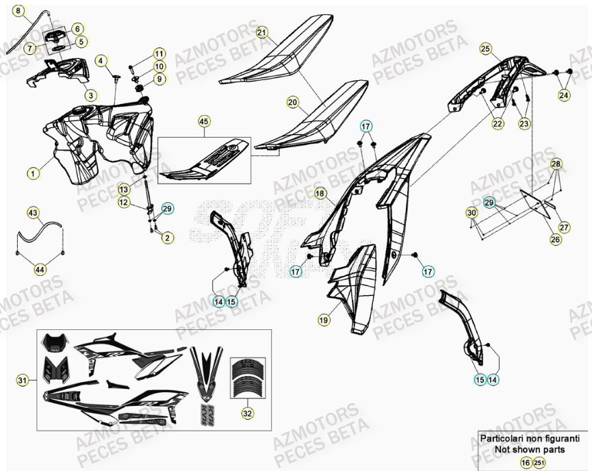 AUTOCOLLANT JANTES RR RACING BETA pour CARENAGE ARRIERE de RR 300 RACING MY22