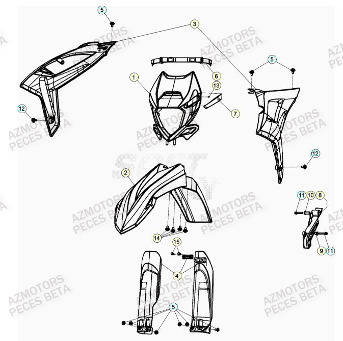 Carenage Avant BETA Pieces BETA RR 2T 300 RACING - (2022)