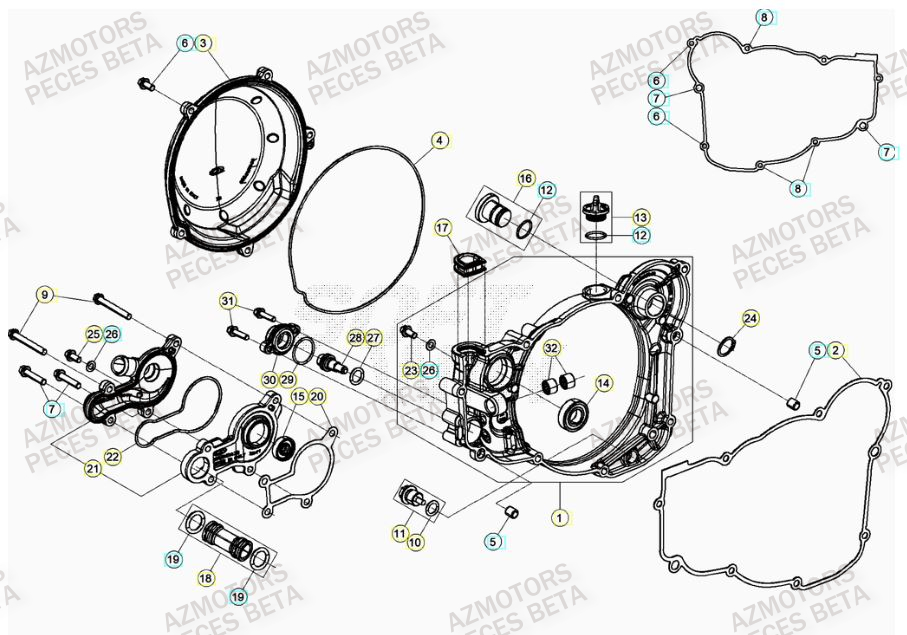 Couvercle Embrayage BETA Pieces BETA RR 2T 300 RACING - (2022)