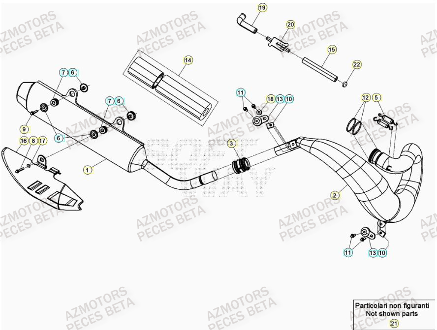 Echappement BETA Pieces BETA RR 2T 300 RACING - (2022)