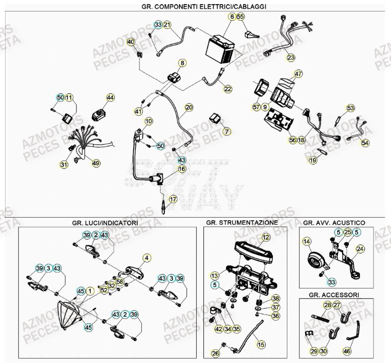 EQUIPEMENT_ELECTRIQUE BETA Pieces BETA RR 2T 300 RACING - (2022)