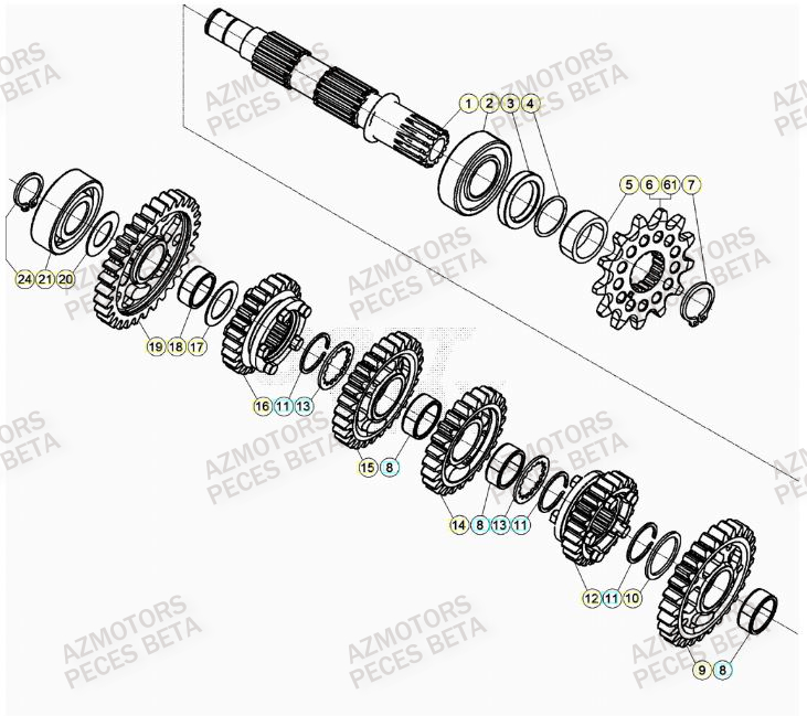 PIGNON DE TRANSMISSION SECONDA IRE BETA pour TRANSMISSION de RR 300 RACING MY22