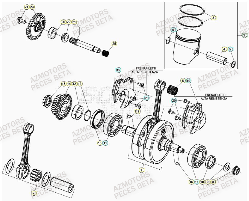 Vilebrequin BETA Pieces BETA RR 2T 300 RACING - (2022)