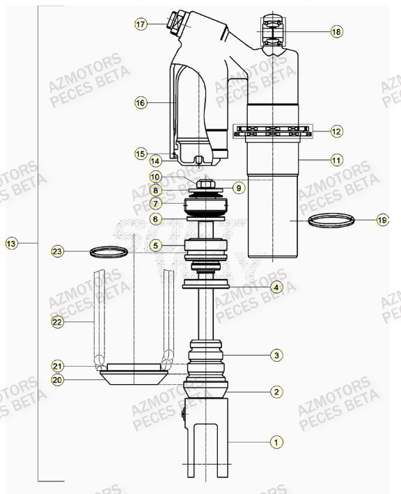 Amortisseur BETA Pieces BETA RR 2T 300 RACING - (2023)