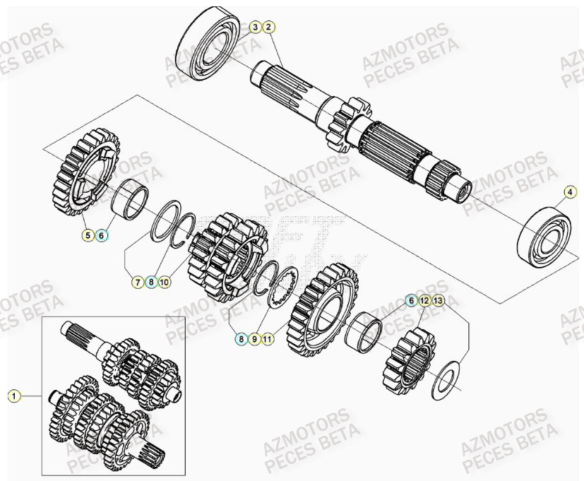 BOITE_A_VITESSES BETA Pieces BETA RR 2T 300 RACING - (2023)