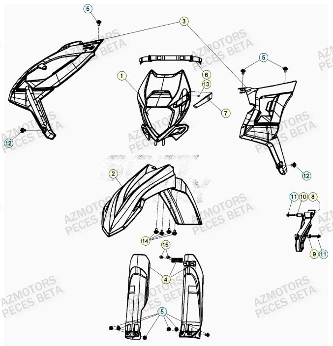 Carenage Avant BETA Pieces BETA RR 2T 300 RACING - (2023)