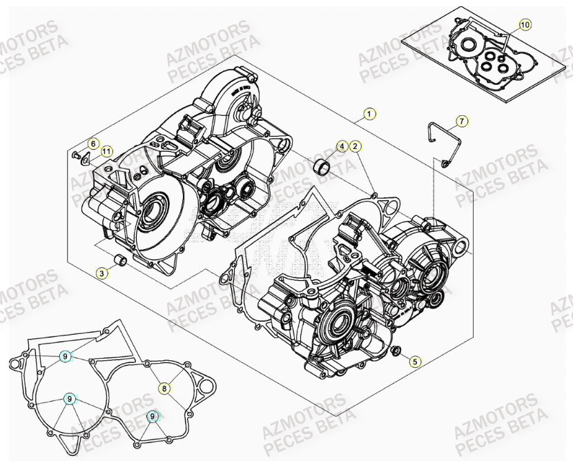 Carter Moteur BETA Pieces BETA RR 2T 300 RACING - (2023)
