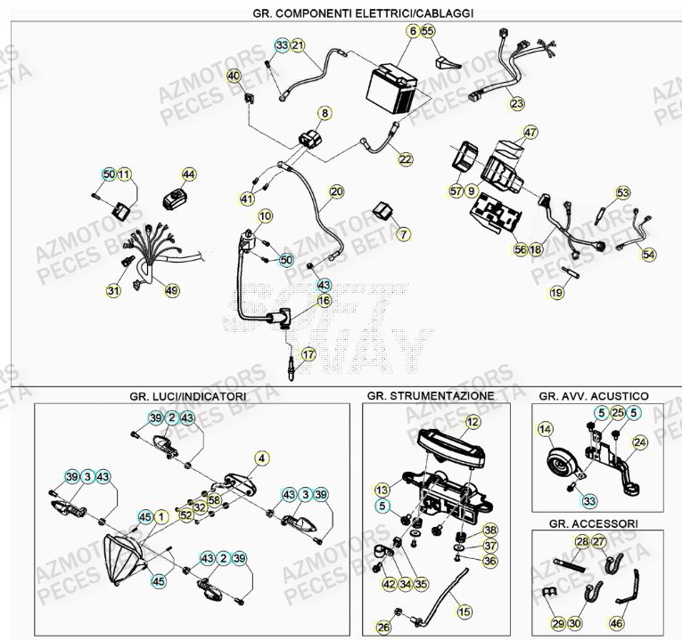 EQUIPEMENT_ELECTRIQUE BETA Pieces BETA RR 2T 300 RACING - (2023)