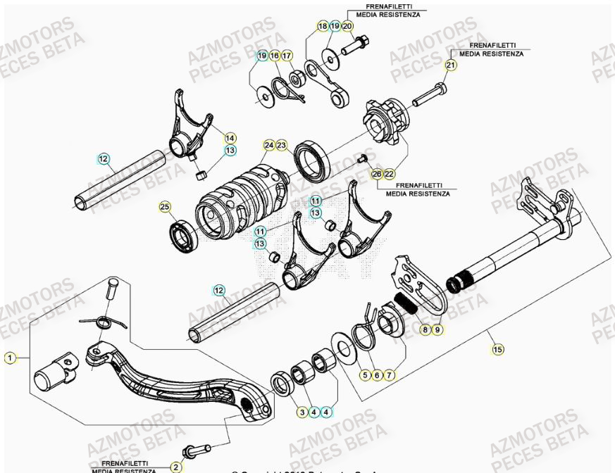 SELECTEUR_DE_VITESSES BETA Pieces BETA RR 2T 300 RACING - (2023)