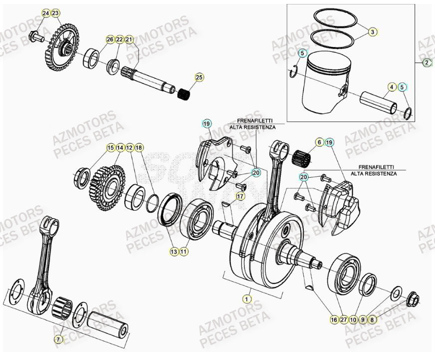 Vilebrequin BETA Pieces BETA RR 2T 300 RACING - (2023)